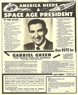 Gabriel
                Green advertisement for President