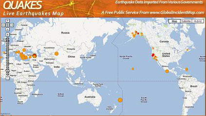 Earthquakes Quiet October 24 2011
                except Mediterranean
